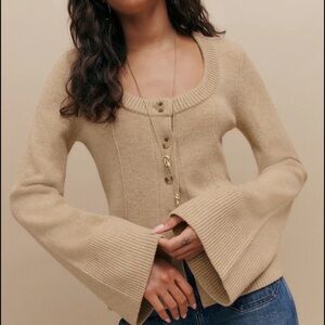 NWT Reformation Karina Regenerative Wool Scoop Neck Cardigan